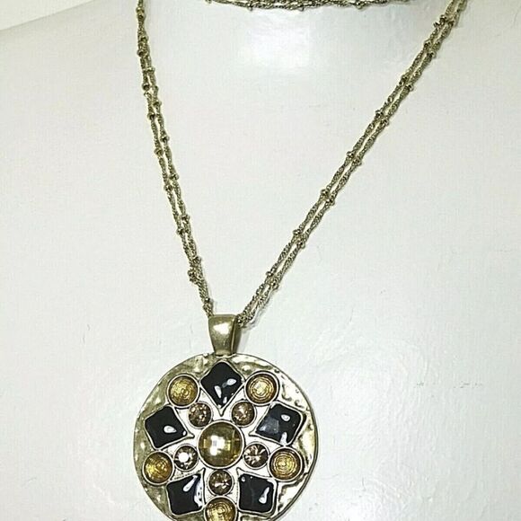 Lia Sophia "SOLSTICE" Pendant Necklace, Sparkling Cut Crystals, NWOT 32-35" - Picture 8 of 9